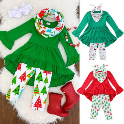 

Toddler Kids Baby Girls Flower Top Blouse Pants Leggings Outfits Set Clothes USA