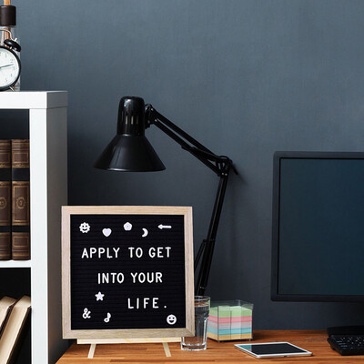 

Siaonvr Rustic Wood Frame Black Felt Letter Board Additional Symbols