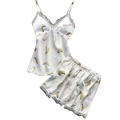 

Toponeto Womens Sexy Satin Sling Sleepwear Lingerie Lace Print Nightwear Underwear Set