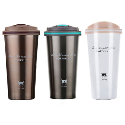 

500ml Stainless Steel Vacuum Cup Coffee Mug PP Food Grade Vacuum Sealing Cover Driking Water Bottle
