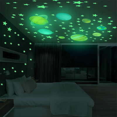 

〖Follure〗Luminous Planets PVC Wall Stickers Glow In Dark Planets Bedroom Wall Decal