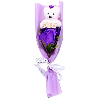 

Creative Cute Bear Preserved Soap Rose Flower Mini Bouquet Birthday Gifts