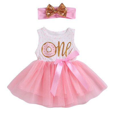 

2019 Summer Cotton Baby Infant Fairy Tale Petals Colorful Dress with Headwear Princess Newborn Baby Dresses Gift