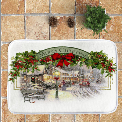 

Tailored Merry Christmas Welcome Doormats Indoor Home Carpets Decor 40x60CM