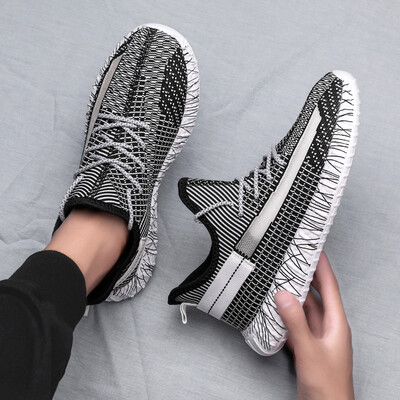 

Luminous lace breathable flying woven mesh mesh shoes sports casual shoes running shoes canvas mens shoes