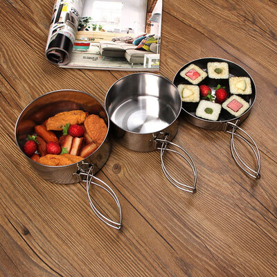 

Greensen 8 Pcs Stainless Steel BBQ Cooker Camping Cookware Cooking Picnic Bowl Pot Pan Set