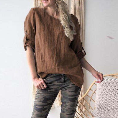 

Fashion Women Blouse Tee Shirt Long Sleeve T-shirts Casual O-Neck Tops Clothes