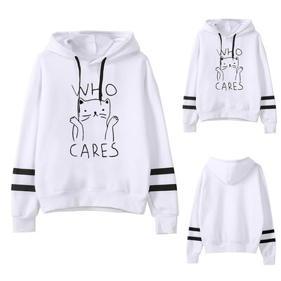 

Starmoon Women Casual Cat Print Cut-Out Sweatshirt Pullover Blouse Long Sleeve Tops