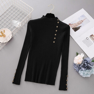 

Fall Turtleneck Sweater Women Spring Autumn Solid Knitted Pullover Slim Soft Jumper Sweater Pull Femme