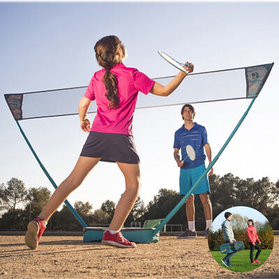

Ktaxon Portable Badminton Set with Freestanding Base 2 Badminton Racket 1 Net 1 Badminton & Carry Case for YouthAdult