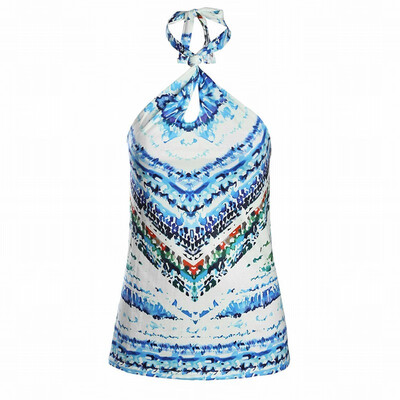 

Printed vest womens T-shirt retro top