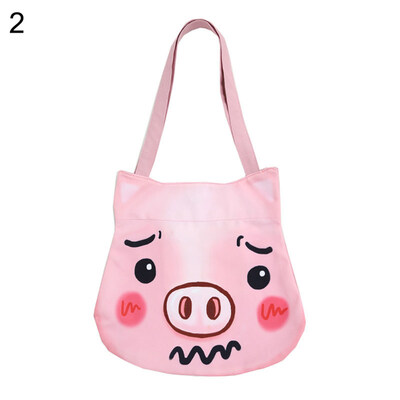 

Funny Cartoon Animal Print Women Canvas Shopping Shoulder Pouch Tote Handbag