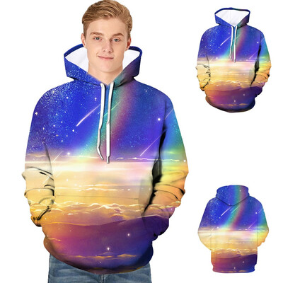 

Toponeto Mens 3D Printed Jacket Long Sleeve Hooded New Style Coat Hoodie Blouse Tops