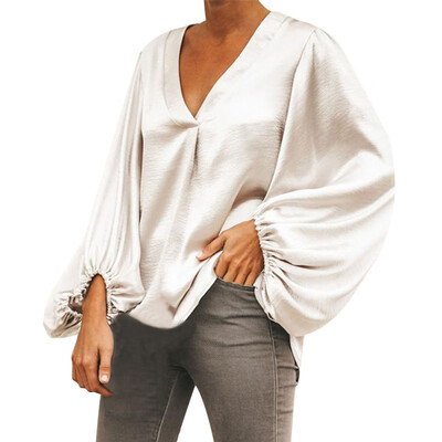 

Starmoon Womens Casual Tops Shirt Ladies V Neck Long Sleeves Loose T-shirt Blouse Tee Top