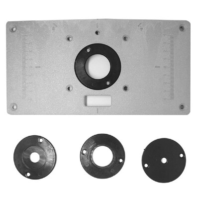 

Aluminum Router Table Insert Plate with 4 Rings&Screws for Woodworking Benches Router Table Plate