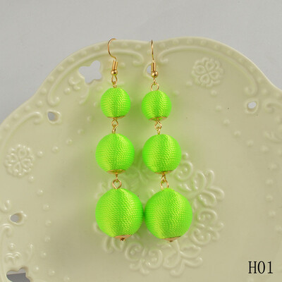 

Fashion Bohemian Earrings Women Vintage Winding Ball Earrings Fringe Dangle Earrings