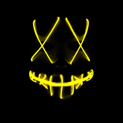 

FUNNYBUNNY Scary Mask Halloween Cosplay Led Costume Mask El Wire Light Up Mask for Festival Parties Mask Halloween Party