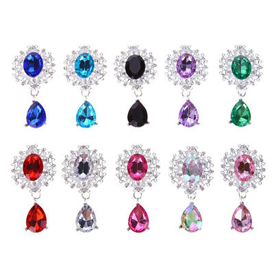 

10pcs Acrylic Rhinestone Metal Buttons Wedding Clothing DIY Accessories