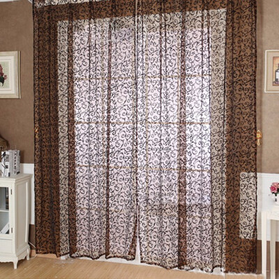

Modern Style Window Curtains Living Room Floral Tulle Curtain Door Balcony Lifting Sheer Valance