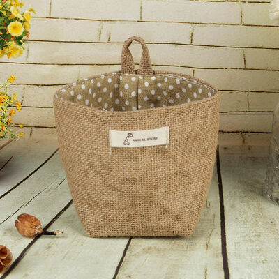 

Hanging Jute Striped Storage Basket Storage Bag