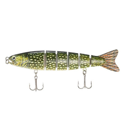 

Lixada 13cm19g Lifelike 6 Jointed Sections Trout Swimbait Fishing Lure Hard Bait Fish Hook Fishing Tackle