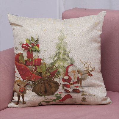 

Tailored New Christmas Cotton Linen Pillow Case Sofa Cushion Cover Home Decor