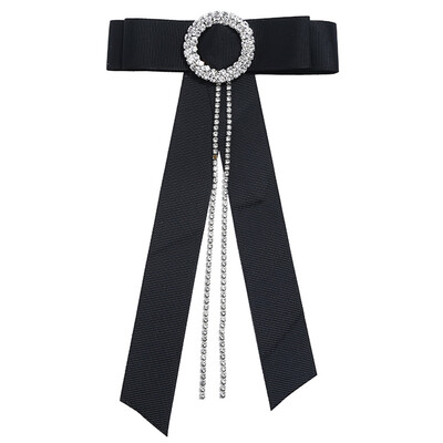 

Rhinestone Pendant Ribbon Bowknot Brooch Pin Fashion Collar Bow Tie Brooch For Women Vintage Corsage Jewelry