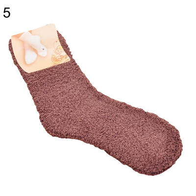 

Women Winter Warm Thicken Coral Fleece Fluffy Middle Tube Floor Sleep Socks