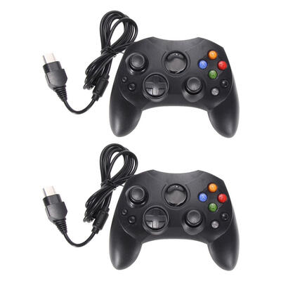 

Lot 2 Black Wired Controller Game Pad for Microsoft XBOX System Type 2