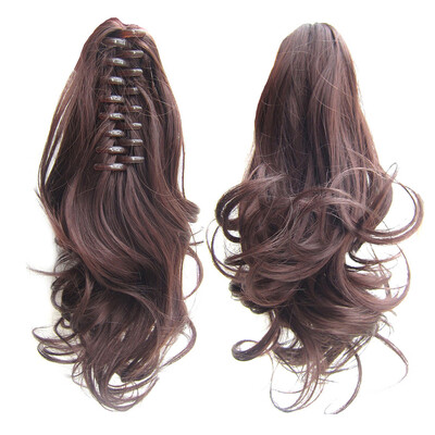 

Gobestart Long Hair Bun Wig PonyTail Matte High Temperature Silk Fiber Claw Clip 17 Inch