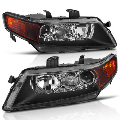 

Projector Headlight Assembly for 2004 2005 Acura TSX with Turn Signal Corner Light Black Housing Clear Reflector