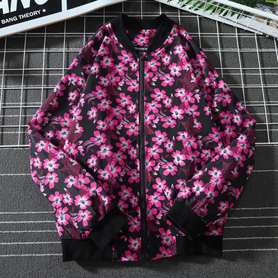 

Toponeto Autumn And Winter Mens Fashion Casual Personality Print Collar Jacket