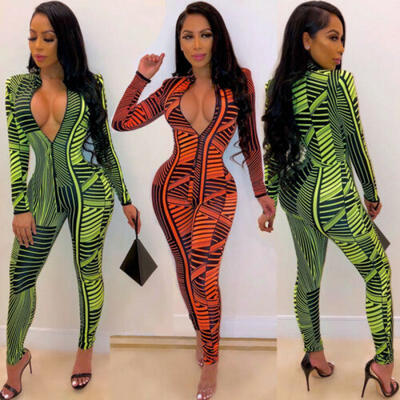 

AU Sexy Womens Catsuit Jumpsuit Bandage Bodysuit Playsuit Clubwear Long Trousers