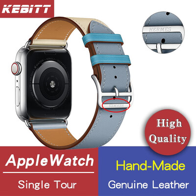 

Kebitt genuine leather men women single tour bands For apple watch series 4 3 iwatch herm strap 38 40MM 42 44mm band