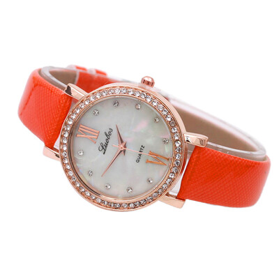 

〖Follure〗Women Quartz Diamond Leather Analog Wrist Simple Watch Round Case Watch
