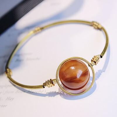 

1 Pcs New Fashion Retro Girl Bronze Brace Lace Artificial Lucky Bracelet Stretch Bracelet