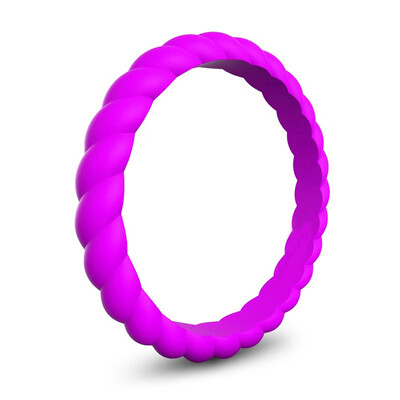 

1Pc Silicone Wedding Ring For Women Thin Braided Rubber Wedding Bands For Men Women Sports Active Fitness Riding Climbing Work