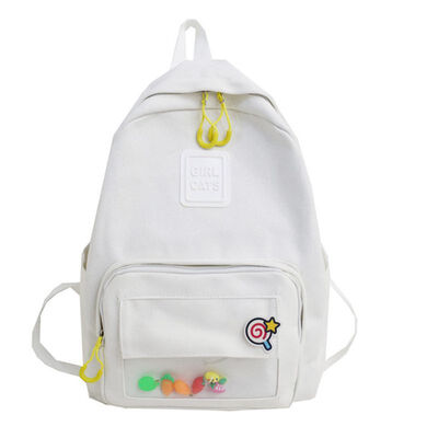 

Schoolbag womens Korean high school ins super-fire canvas double-shoulder bag cute girls heart&sun system students bag