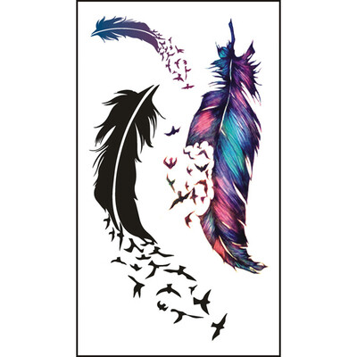 

〖Follure〗Waterproof Eagle Feather Swallow Temporary Tattoos 3D Butterfly Flower Fake Ta