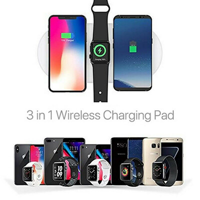

3in1 Qi Wireless Charger Pad Fast Charging For Apple Watch iWatch iPhone  X