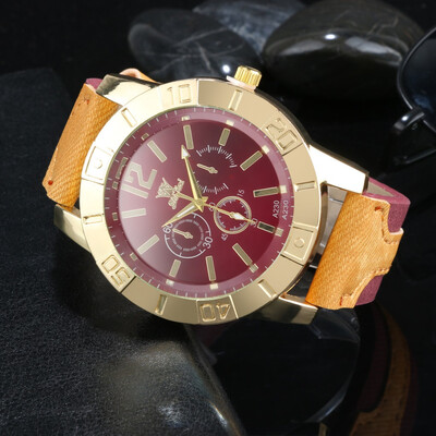 

Gobestart Luxury Men Watch Business Large Dial Watch Fashion Quartz Silica Gel Belt Watch