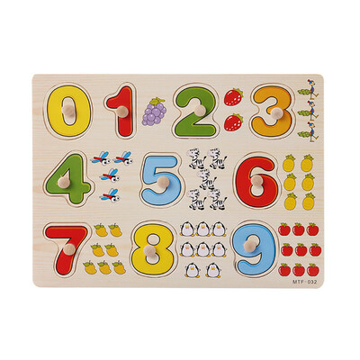 

Gobestart Wooden Number Lette Puzzle Jigsaw Early Learning Baby Kids Educational Toys C