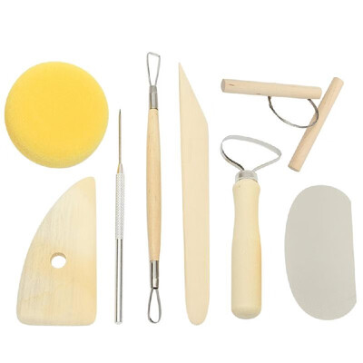 

Clay Modeling Cutter Wood Mold Plier Sculpture Carving Craft Pottery Tool Set 8Pcs
