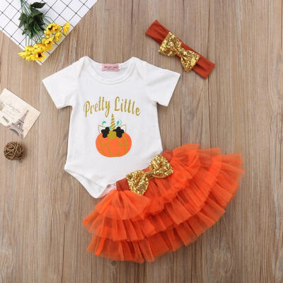 

Toddler Baby Girls Halloween Romper Jumpsuit TopsSkirt Dress Outfits Clothes