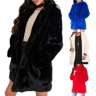 

Women Winter Faux Fur Fashion Jacket Cardigan Sweatshirt Long Warm Coat Outwear