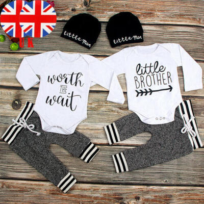 

US Stock Newborn Kids Baby Girl Romper Top Floral Pants Leggings Hat Outfit Set