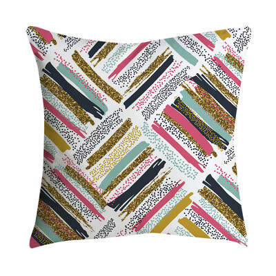 

〖Follure〗Pink small fresh printing square pillowcase home decoration car sofa 45X45cm