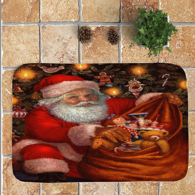 

Gobestart Christmas Festival Entrance Door Bathroom Mat Indoor Bath Decor
