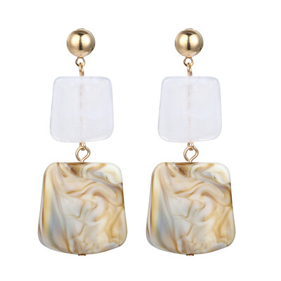 

New Candy Color Acetate Earrings Korean Temperament Versatile Minimalist Geometry Women Beautiful Acrylic Dangle Earrings