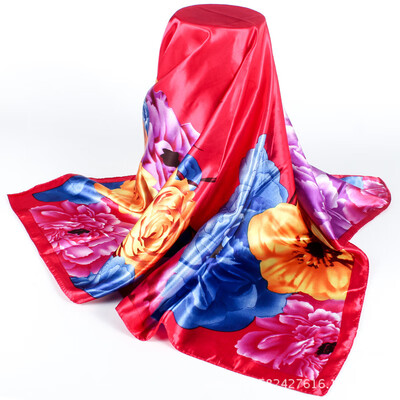 

Korean version of the silk scarf large square scarf satin scarf chain large square factory outlet